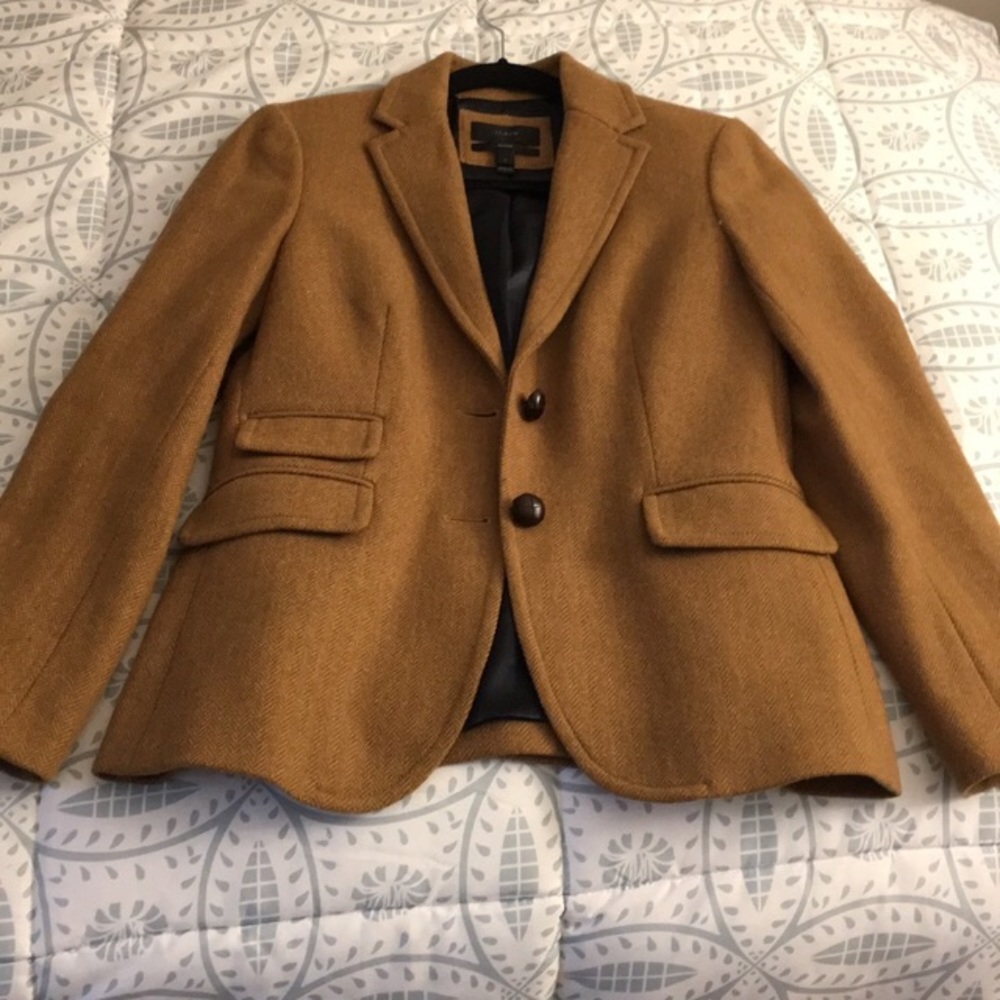 ✨EUC J.Crew Hacking jacket camel wool herringbone
